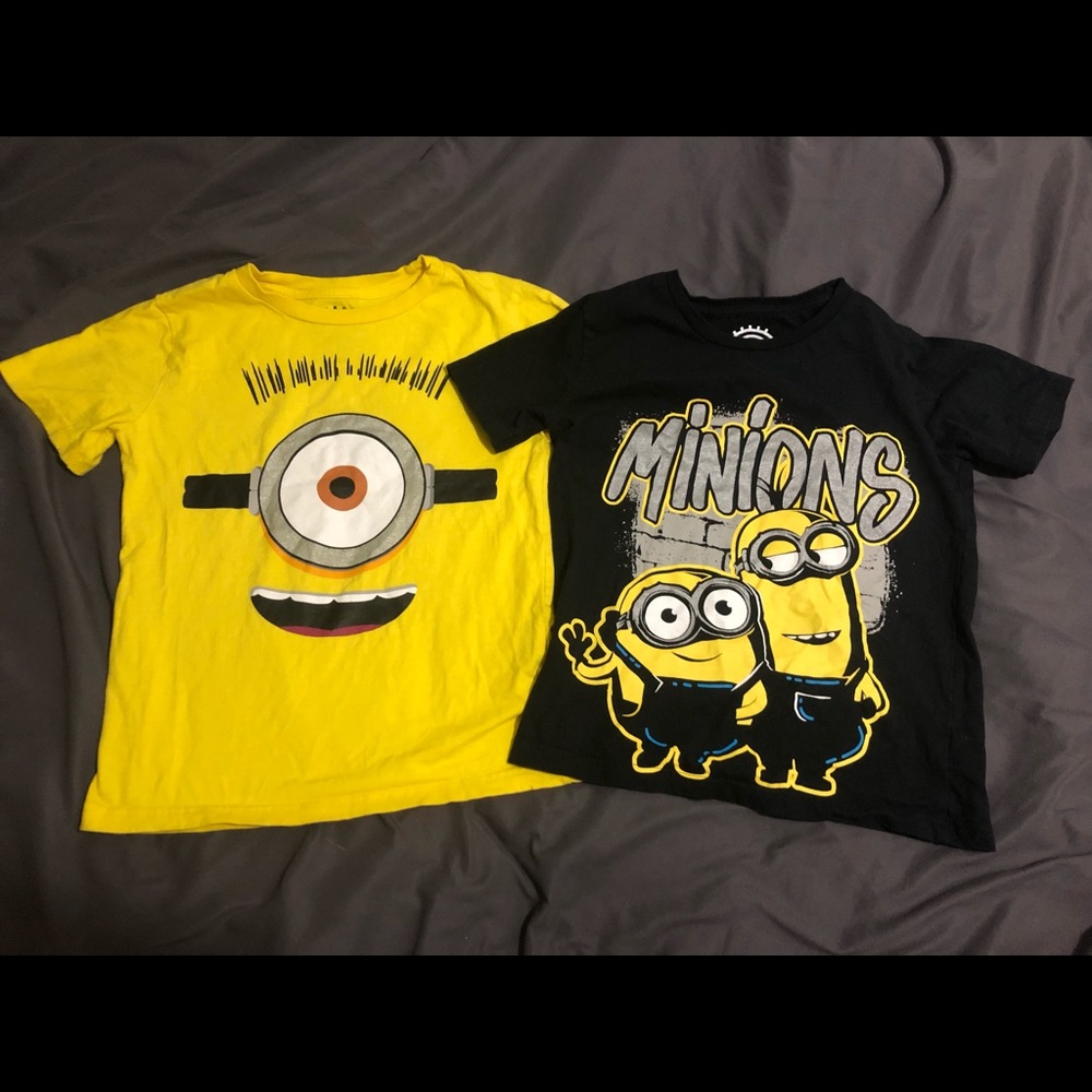 TWO (2) Minion Despicable Me Shirts boy size 10/12